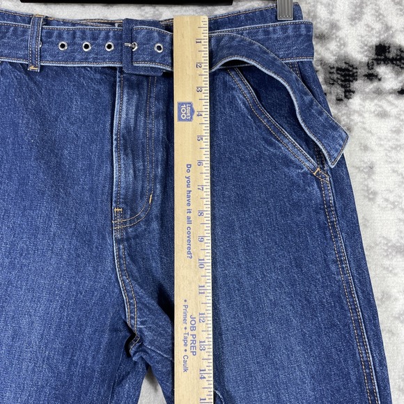 Veronica Beard Taylor Relaxed Wide Leg Jeans Womens Size 28 Belted High Rise - Picture 4 of 13
